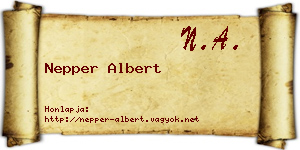 Nepper Albert névjegykártya